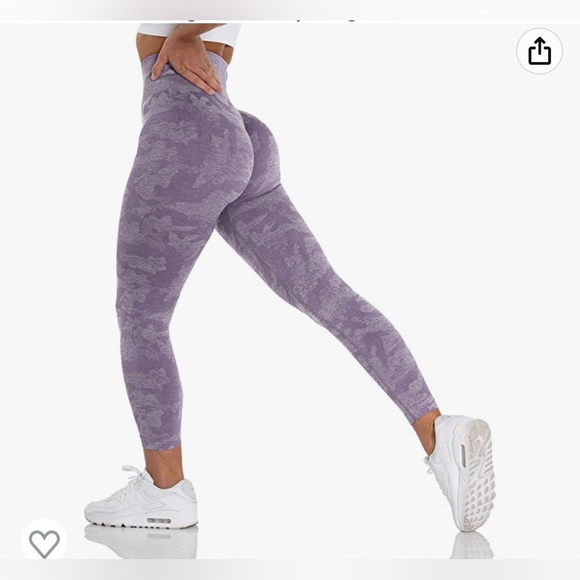 PURPLE CAMO SCRUNCH LEGGINGS - Picture 1 of 10